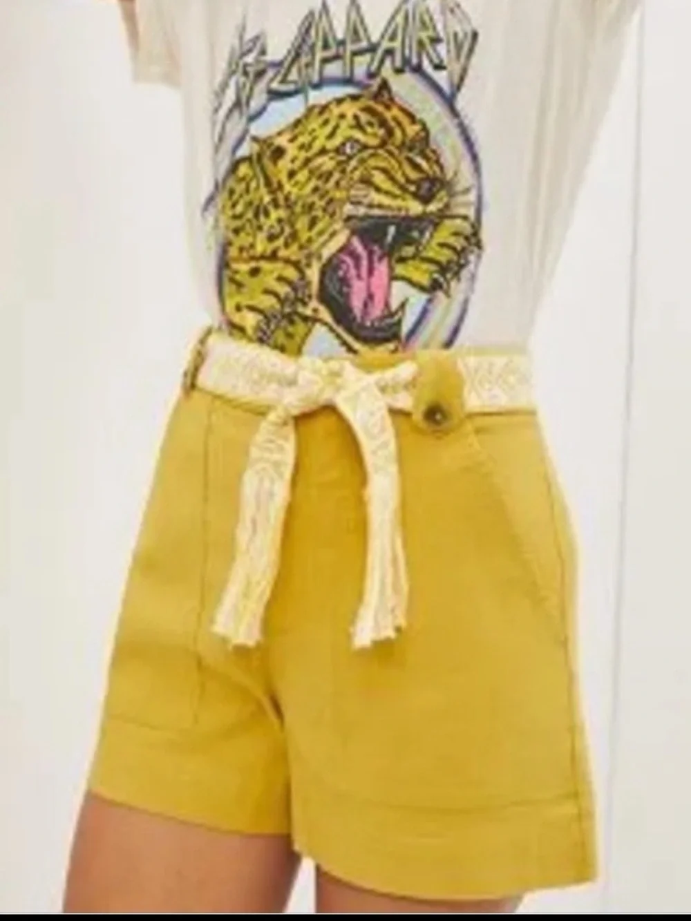 Anthropologie Maeve Elena High-Rise Yellow Shorts Sz 0